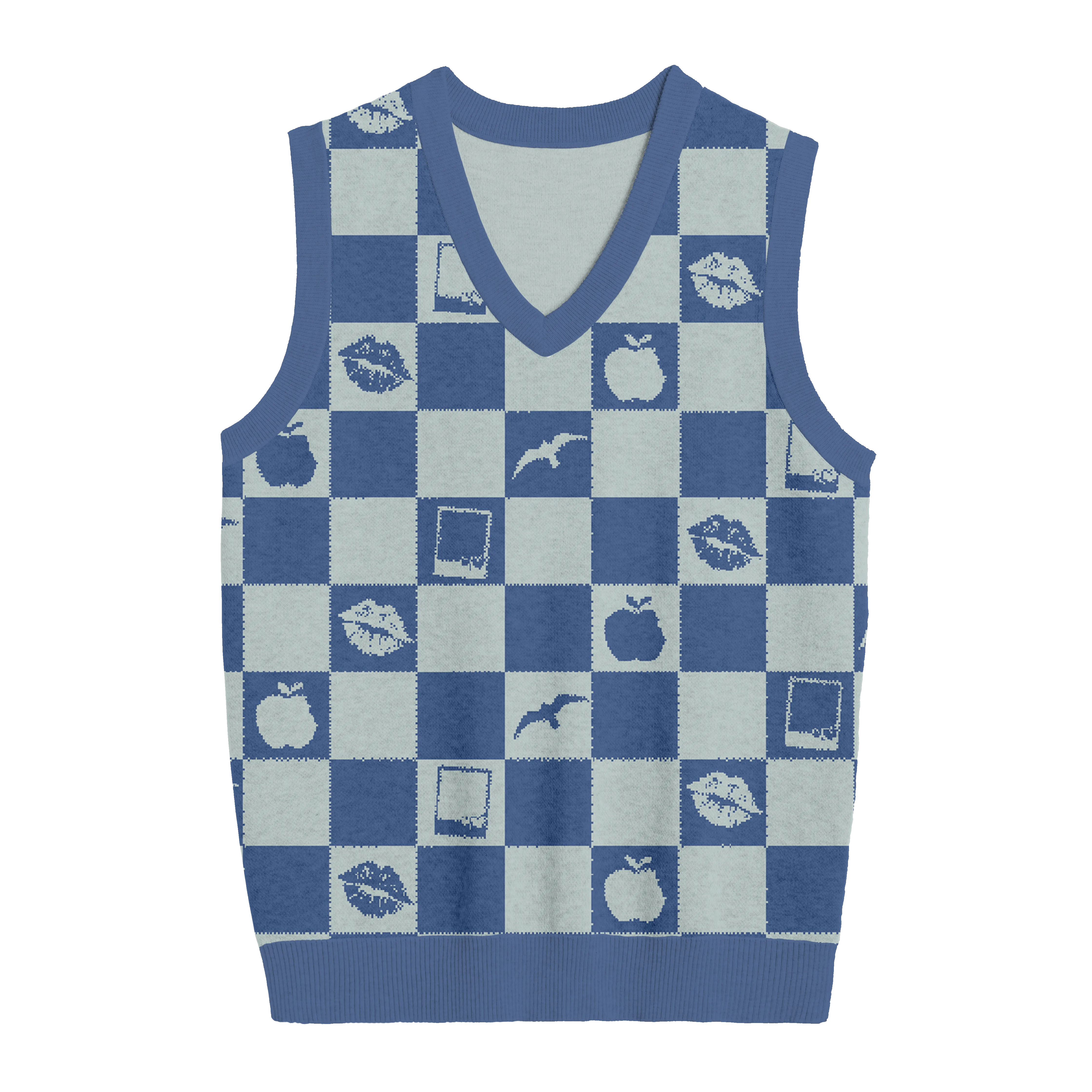 1989 Checkered Knit Vest