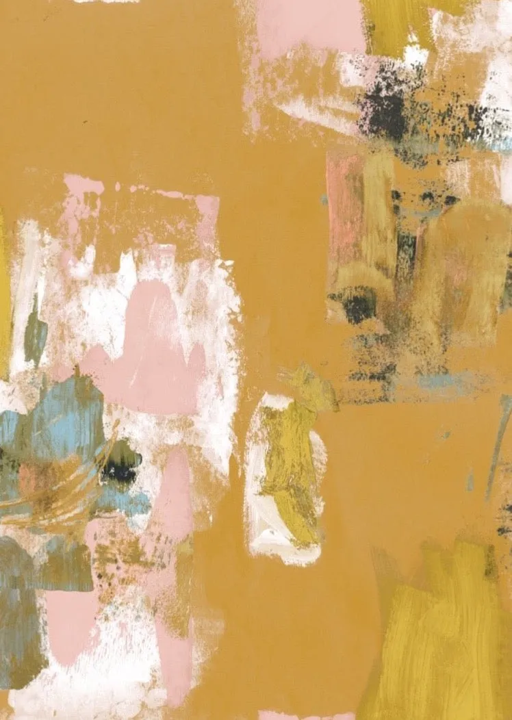 Abstract Painterly Print - Ochre   blush