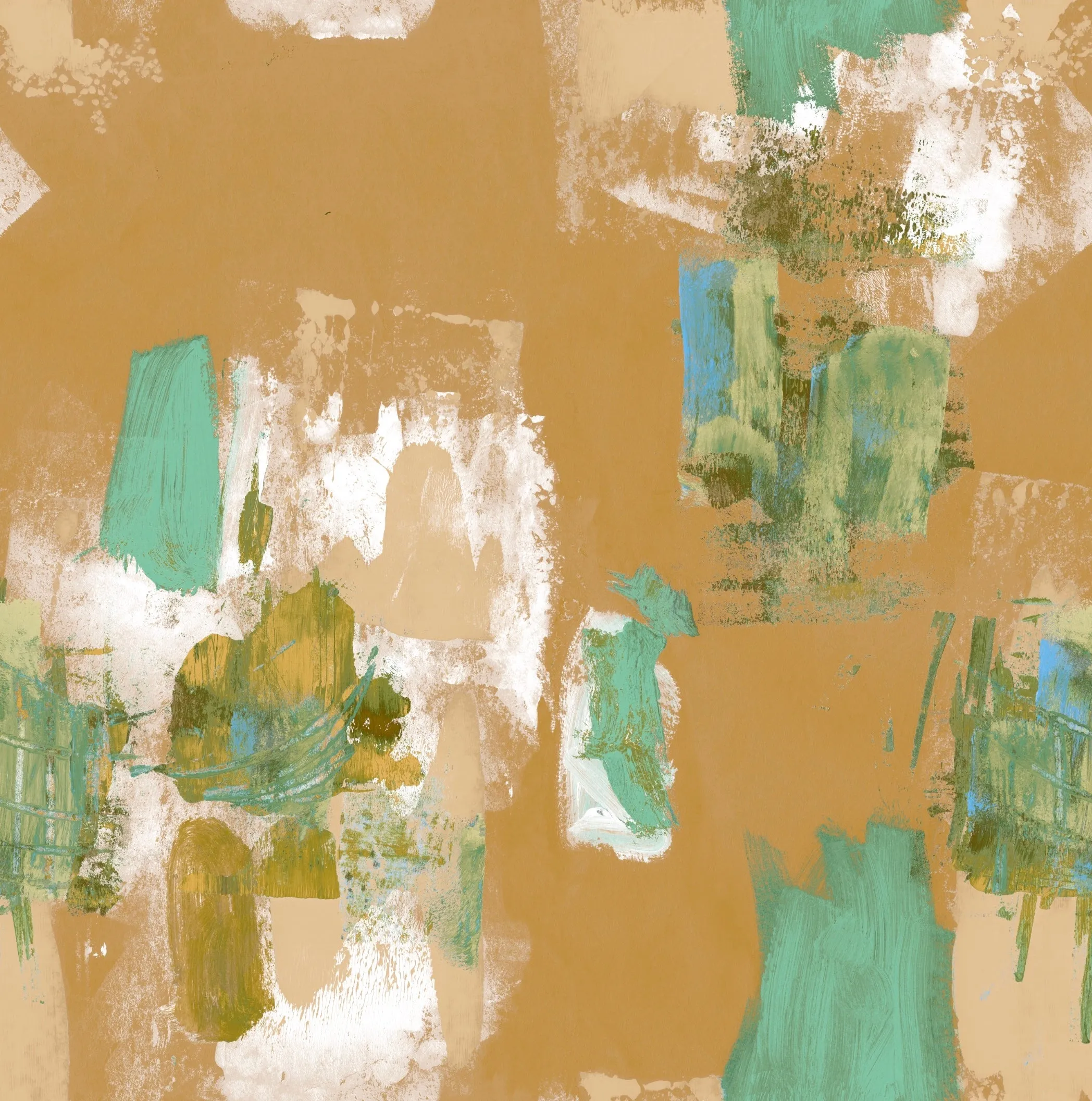 Abstract Painterly Print - Sand   mint