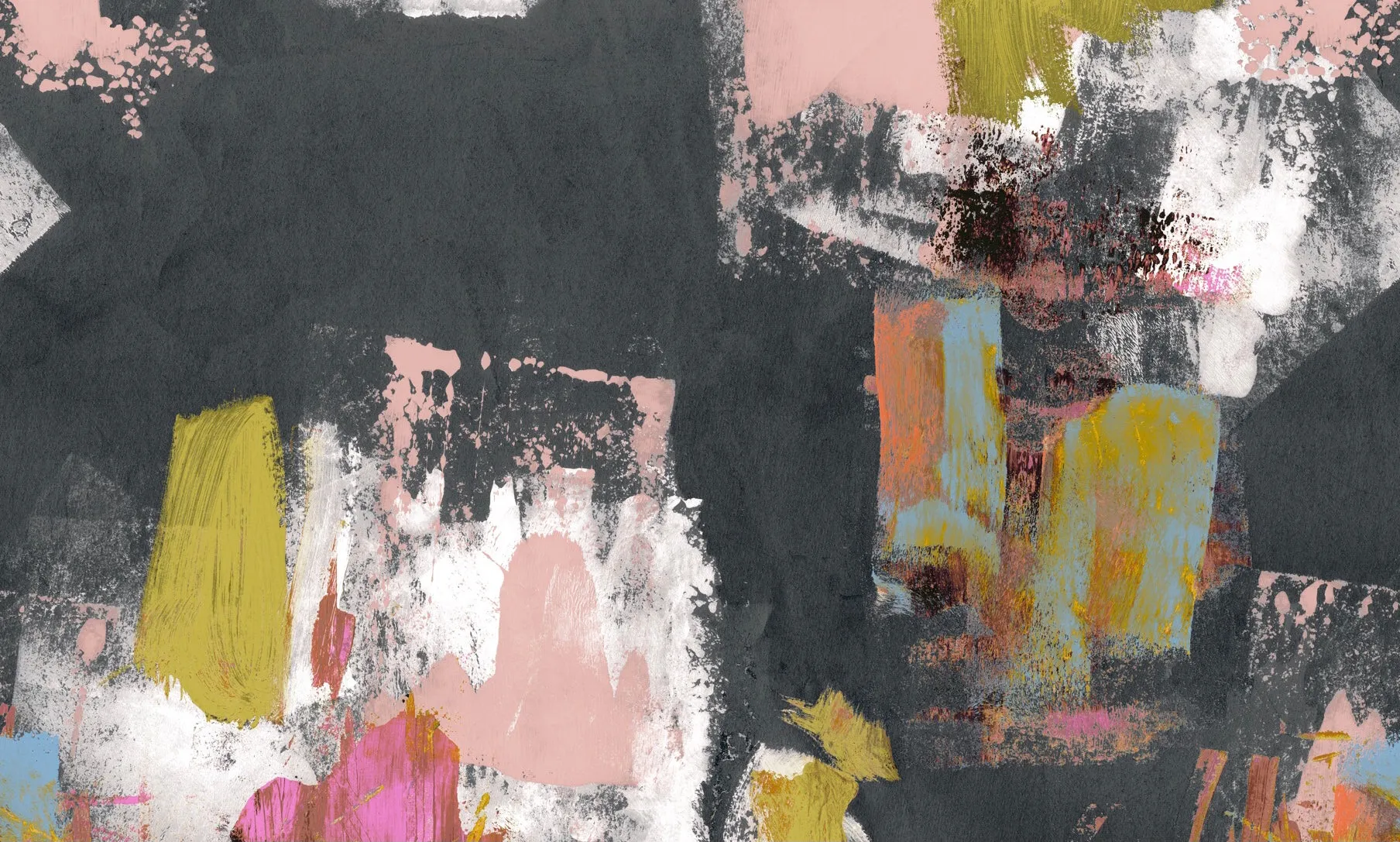 Abstract Painterly Wallpaper- As seen on BBC TWO ‘ Inside the Factory ‘ - Graphite   Blush