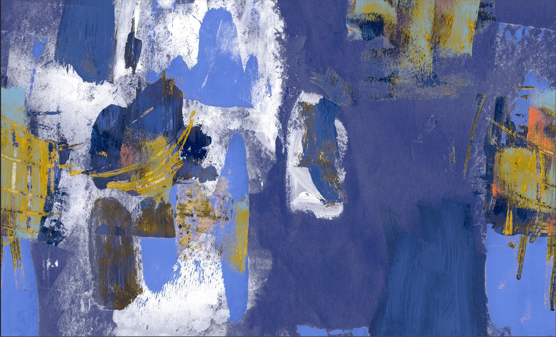 Abstract Painterly Wallpaper- French Navy