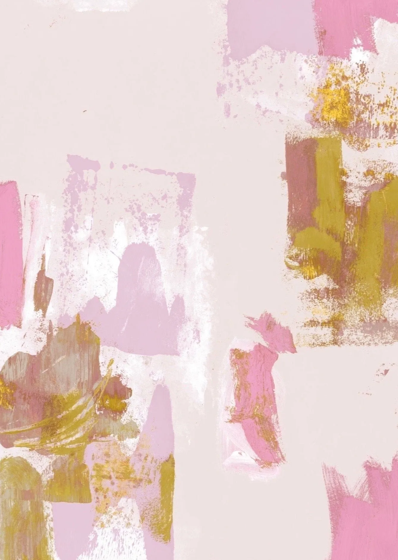 Abstract Painterly Wallpaper- Pale Pink