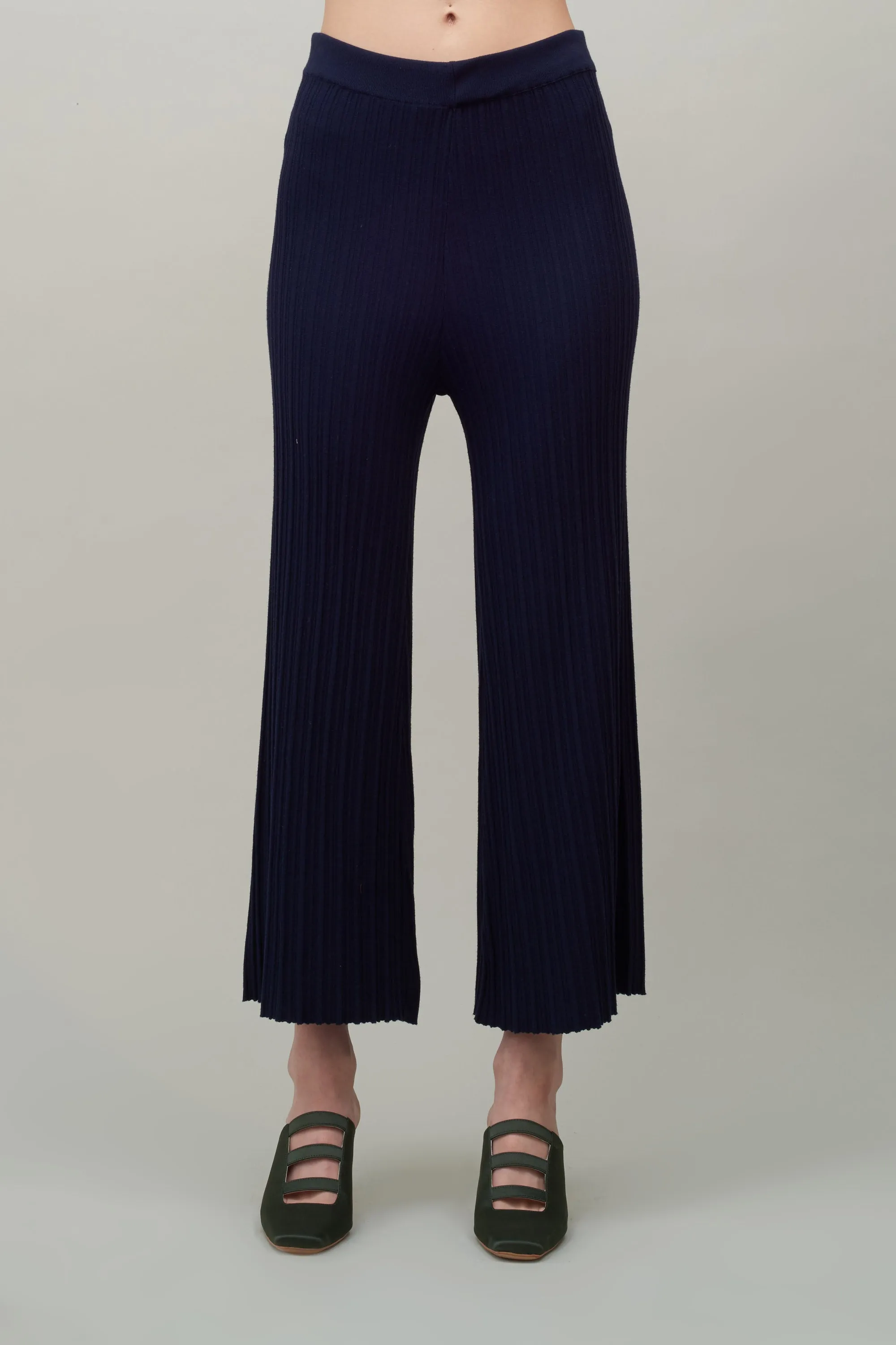 ACCORDION KNIT CULOTTES - MIDNIGHT