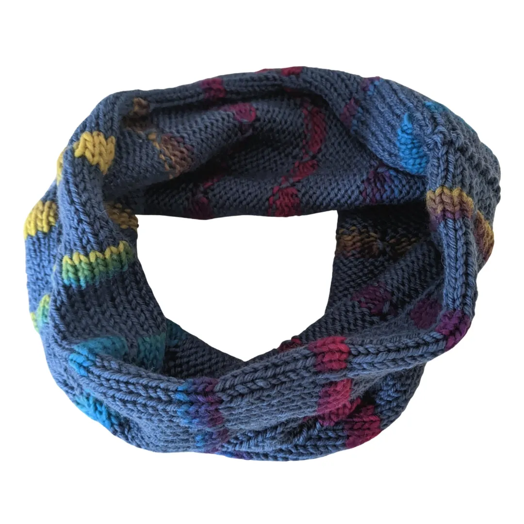 Adults Merino Spotty Snood (Denim Blue)