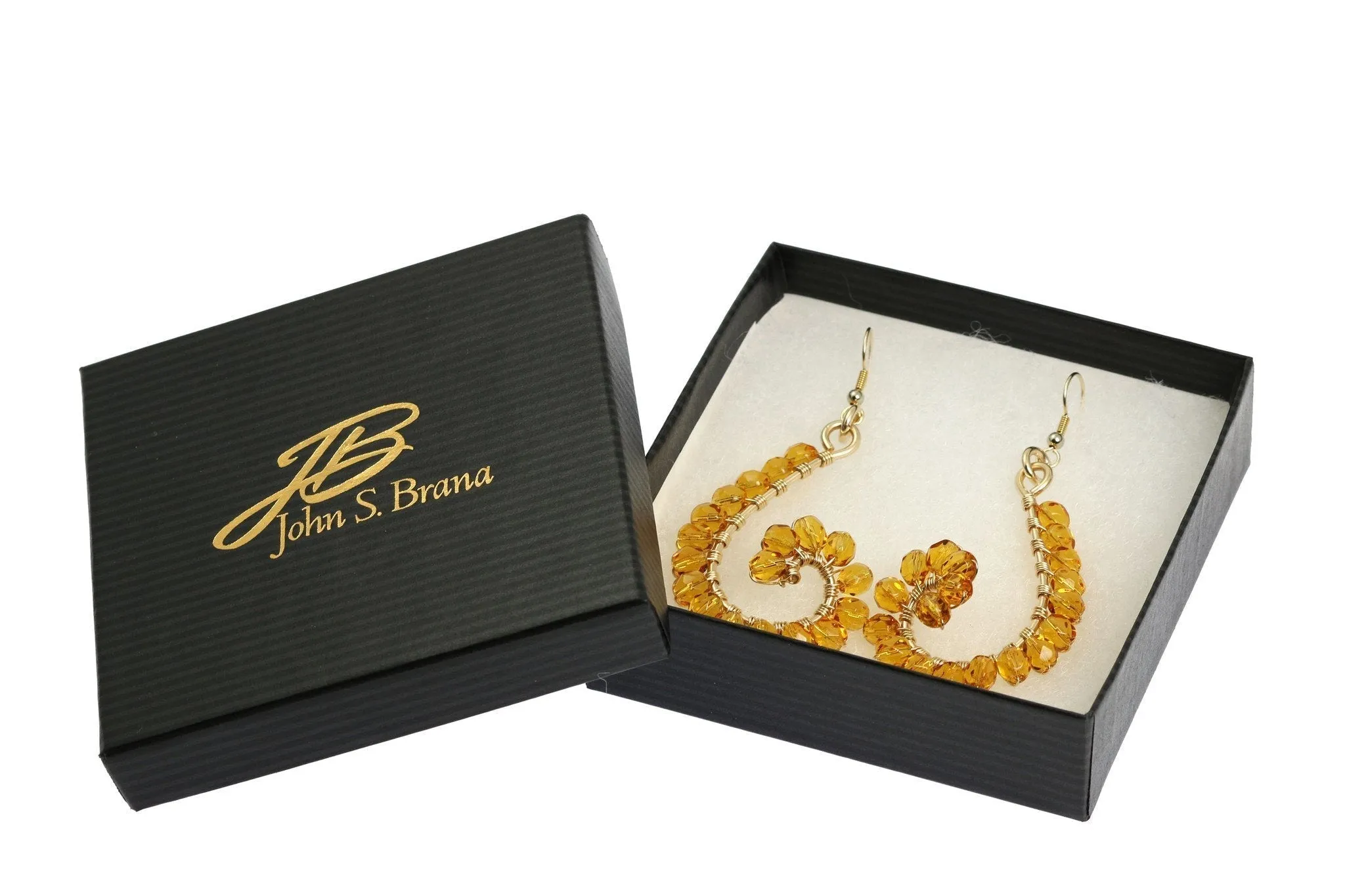 Amber Wire Wrapped 14K Gold-filled Earrings