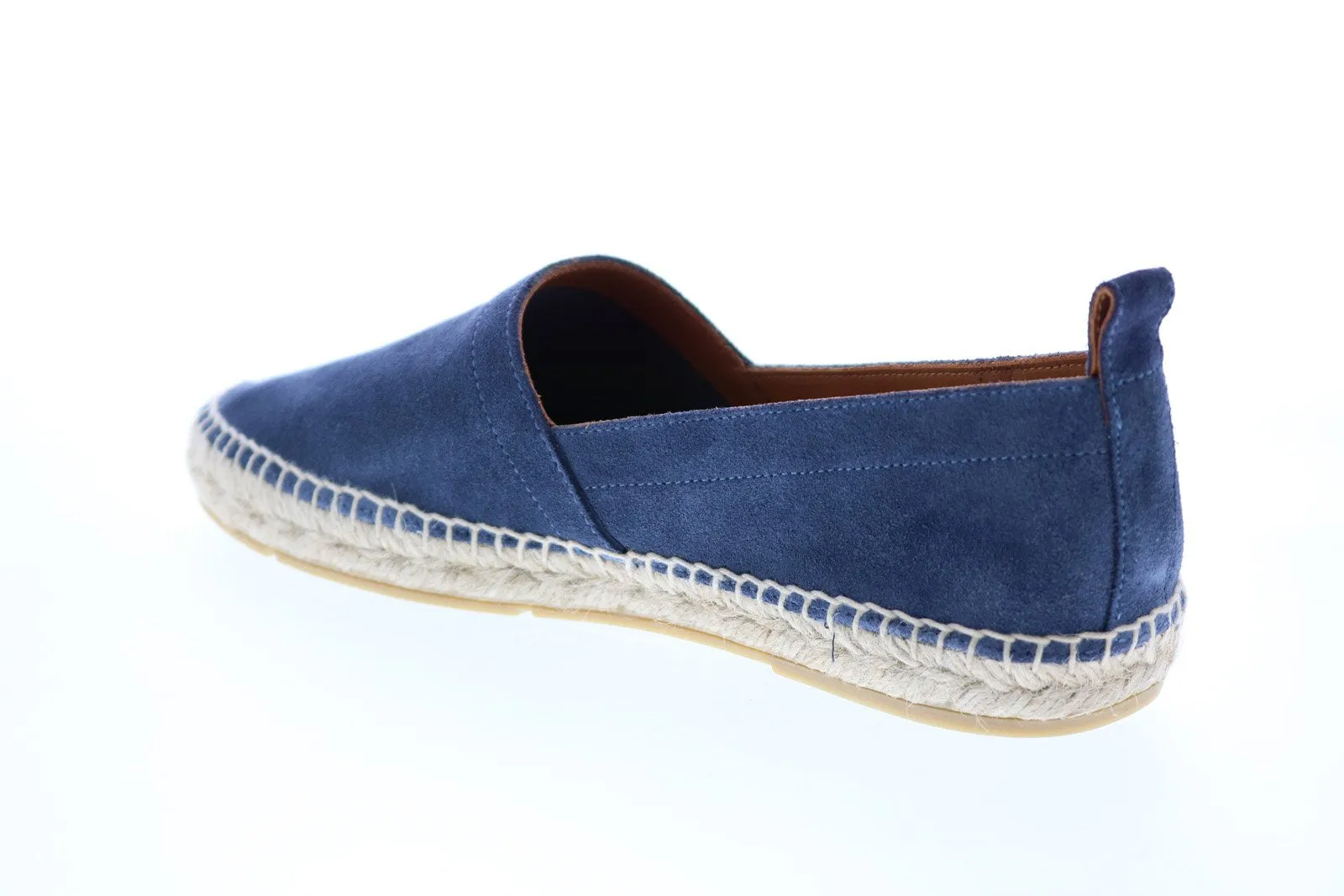 Aquatalia Leonardo Suede 34M0833-DEM Mens Blue Suede Loafers & Slip Ons Casual Shoes