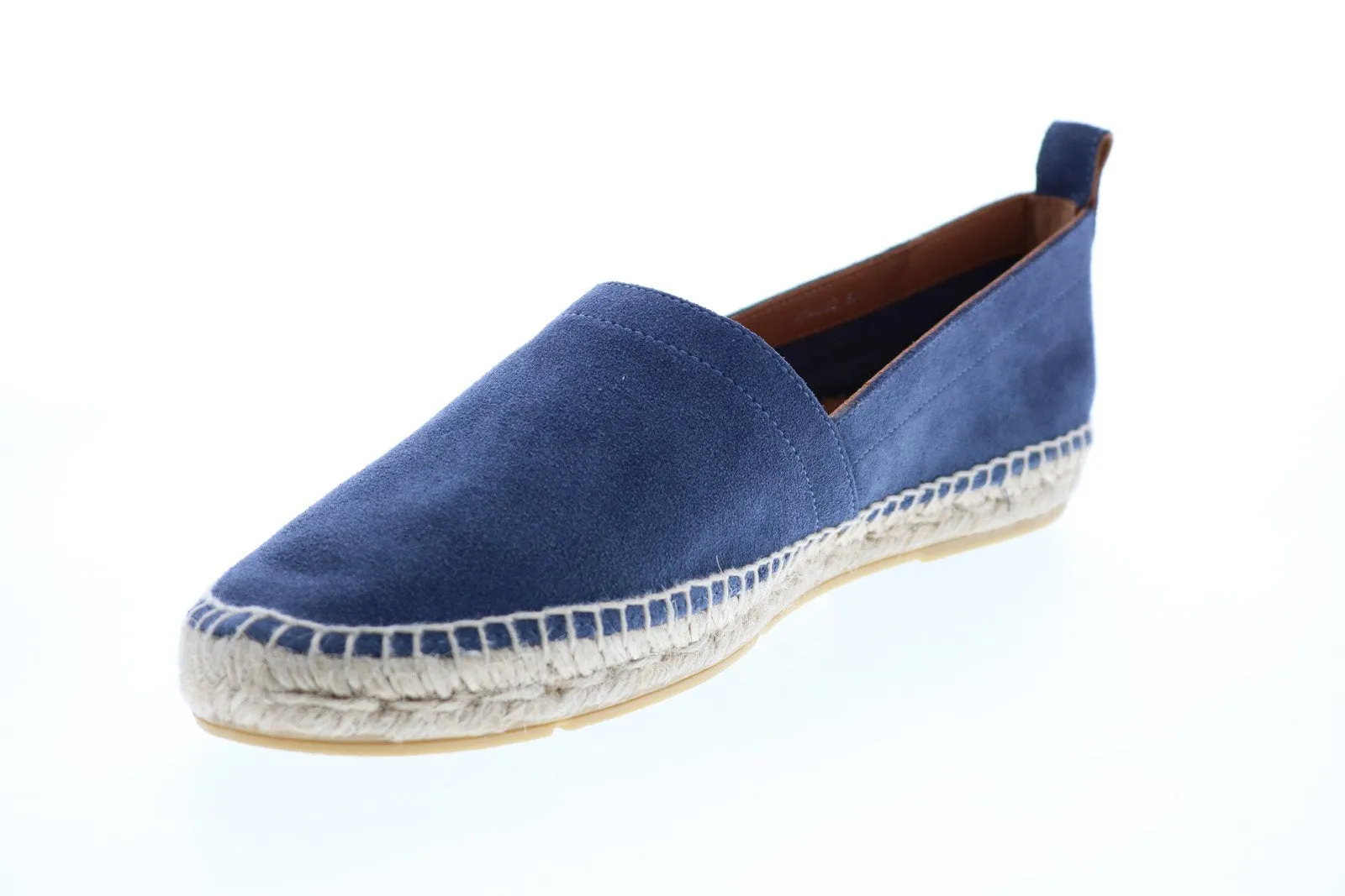 Aquatalia Leonardo Suede 34M0833-DEM Mens Blue Suede Loafers & Slip Ons Casual Shoes