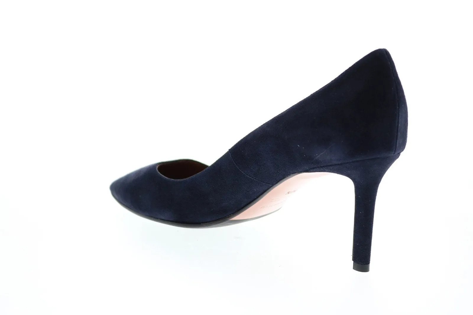 Aquatalia Melina Suede 34L1228-NVY Womens Blue Suede Slip On Heels Pumps Shoes