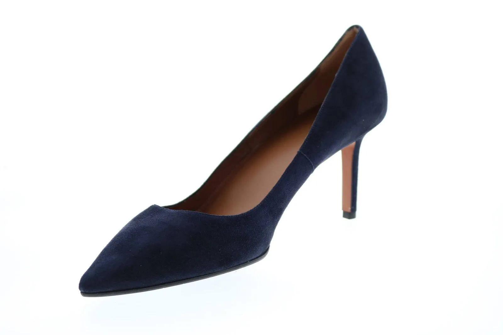 Aquatalia Melina Suede 34L1228-NVY Womens Blue Suede Slip On Heels Pumps Shoes