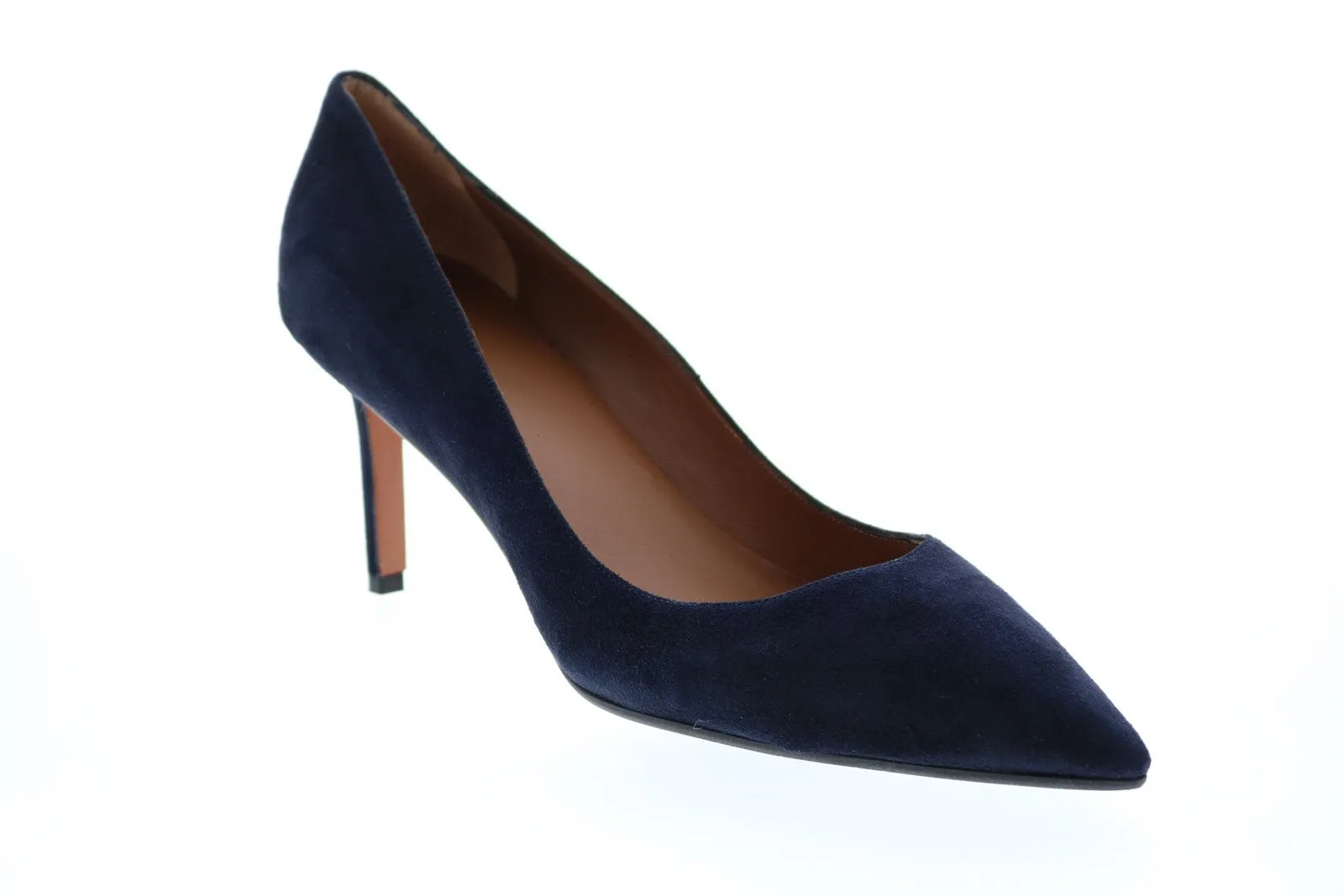 Aquatalia Melina Suede 34L1228-NVY Womens Blue Suede Slip On Heels Pumps Shoes