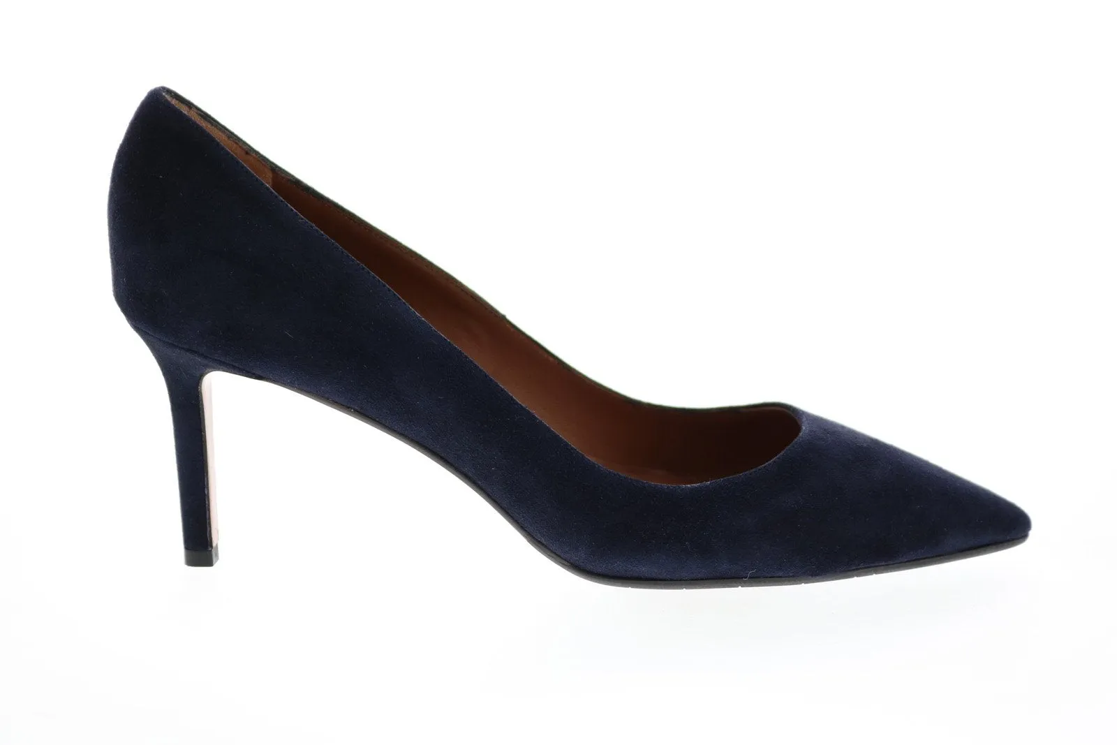 Aquatalia Melina Suede 34L1228-NVY Womens Blue Suede Slip On Heels Pumps Shoes