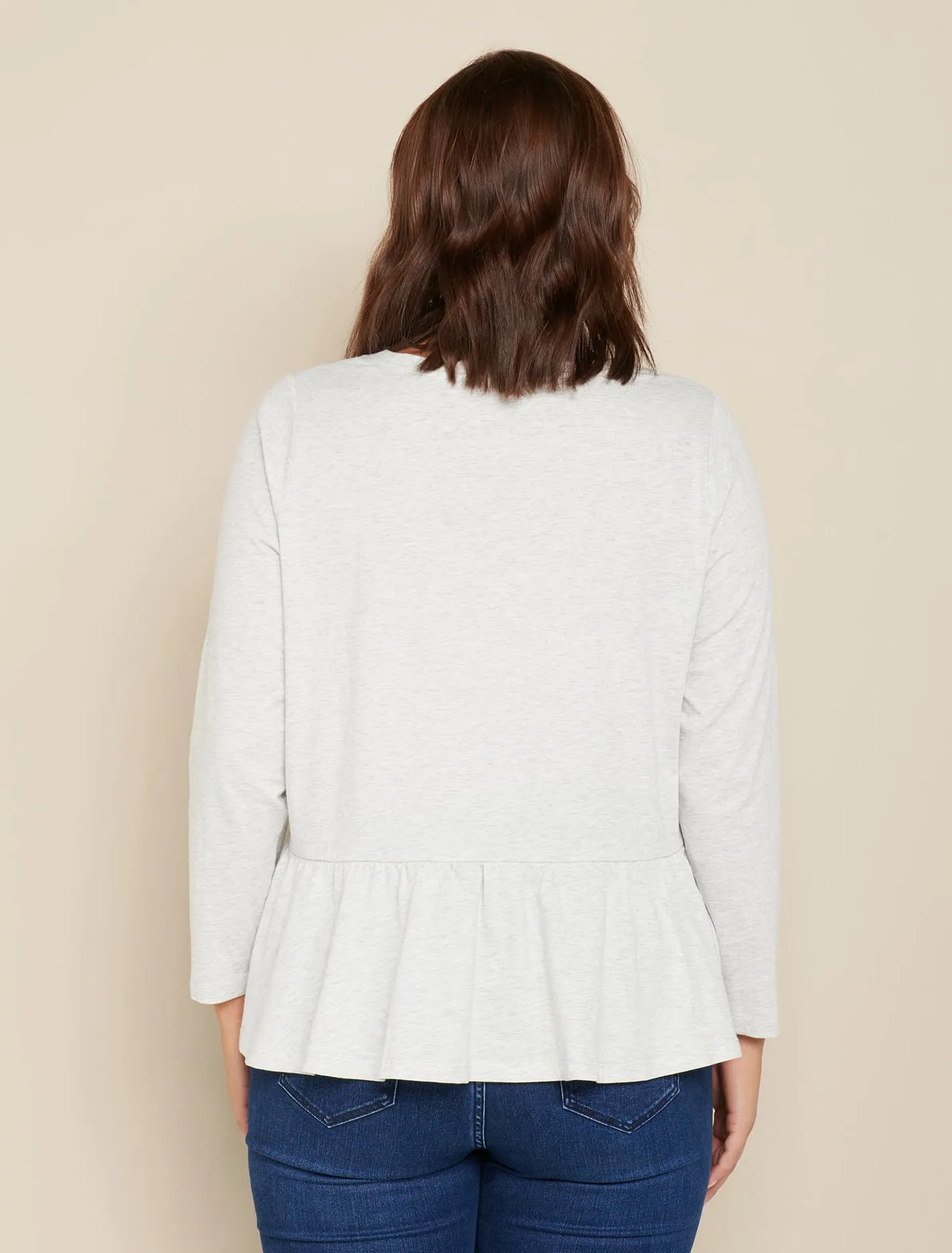 Arlie Curve Long Sleeve Peplum Tee