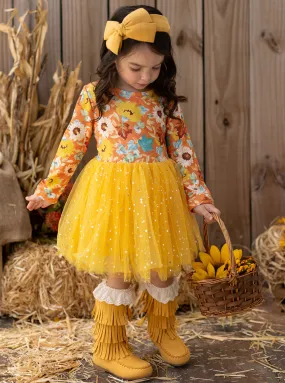 Autumn Blooms Sparkle Tutu Dress