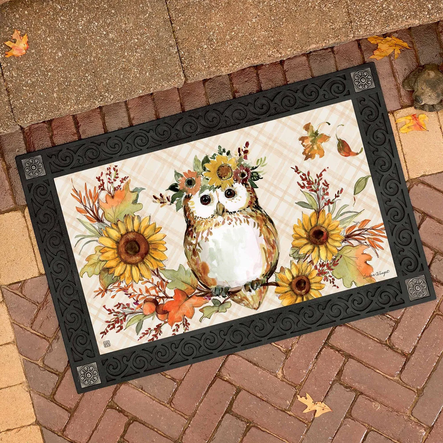 Autumn Owl Floral MatMate