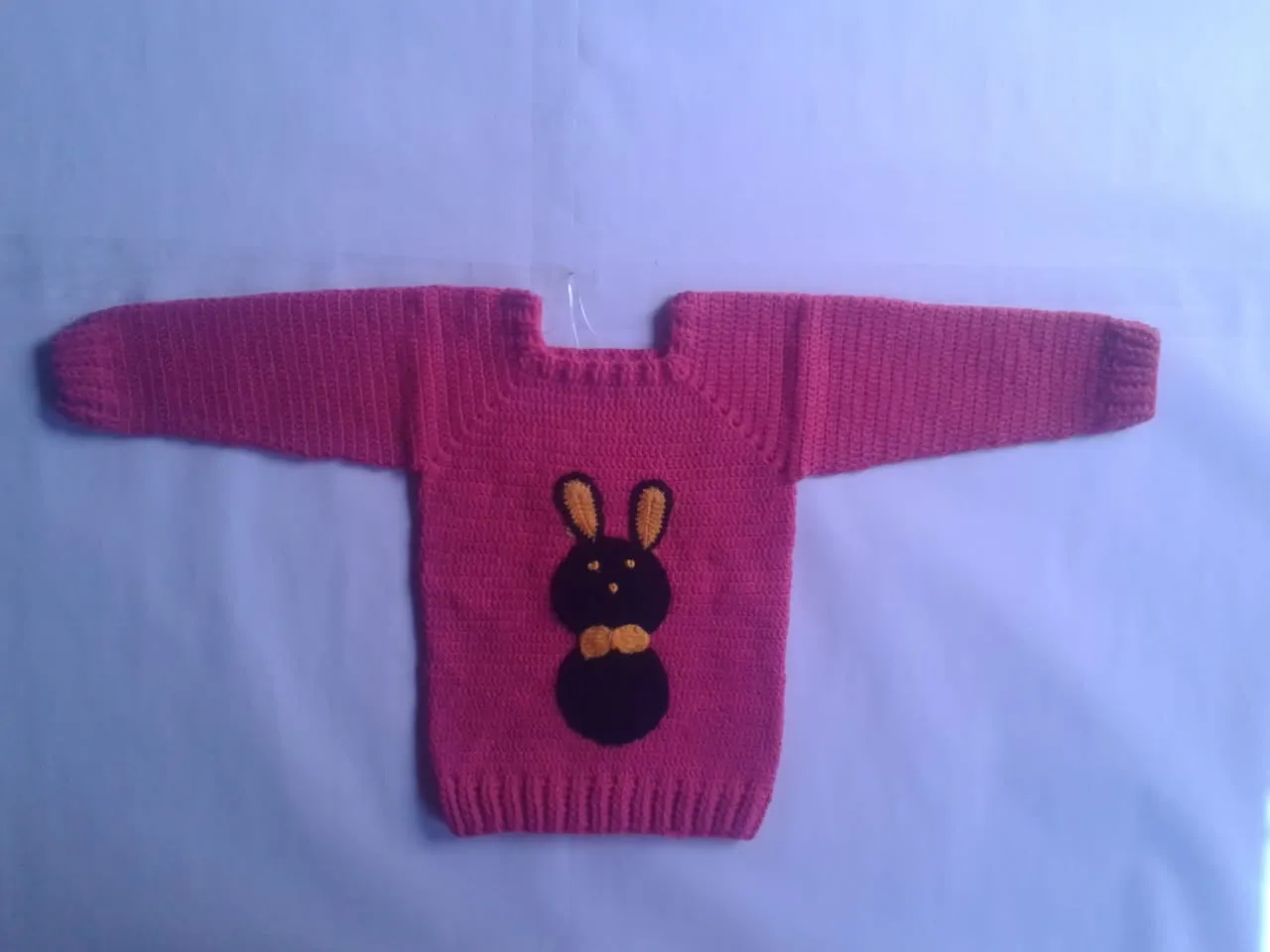 Beautiful Design Full Sleeve Applique Handmade Graminarts Sweater	- Tomato