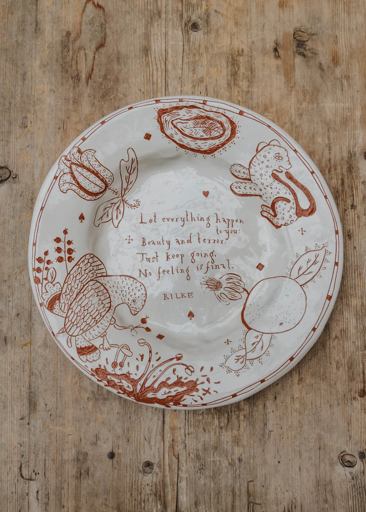 'Beauty and Terror' Engraved Dish