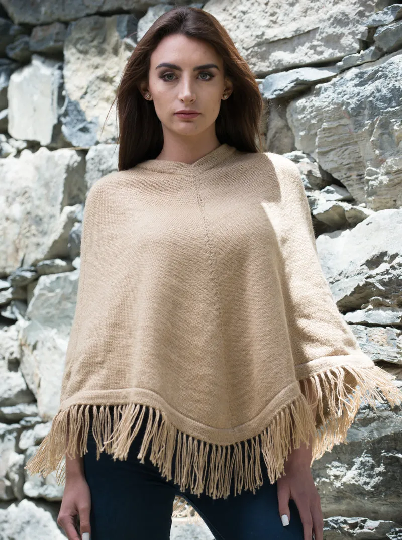 Beige Alpaca Women's Poncho