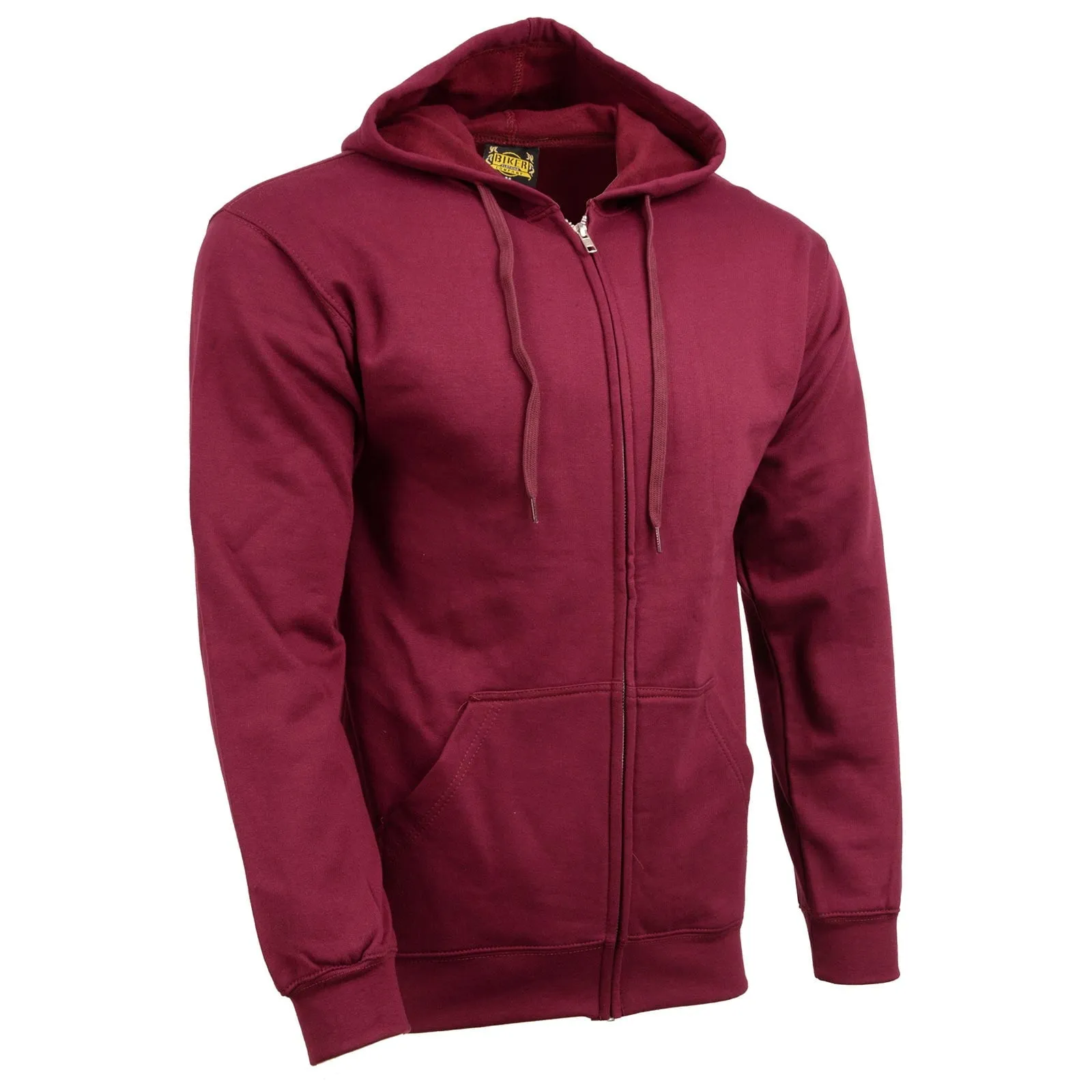 Biker Clothing Co. BCC118026 Men's Classic Maroon Zip-Up Hoodie Sweater