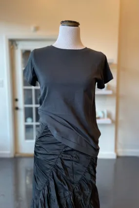 Black Cotton Cap Sleeve Tee