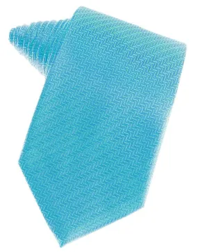 Blue Ice Herringbone Satin Formal Neck Tie