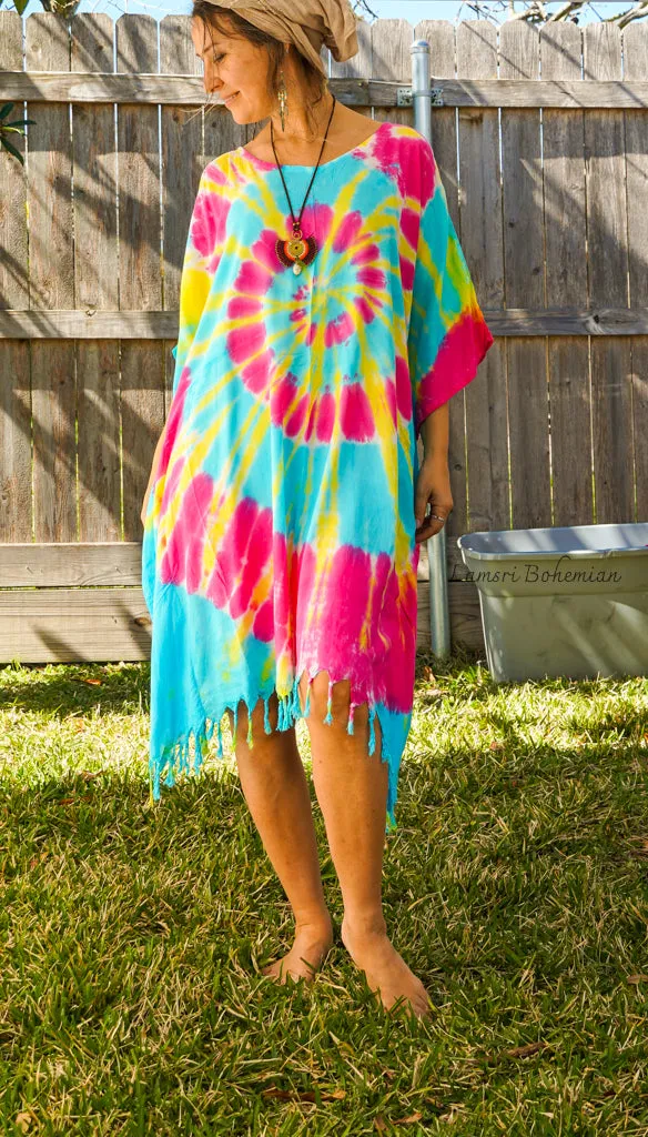 Blue Swirl Hand Dyed Kaftan