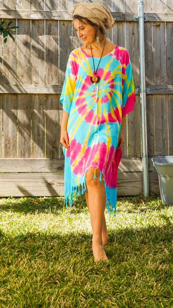 Blue Swirl Hand Dyed Kaftan