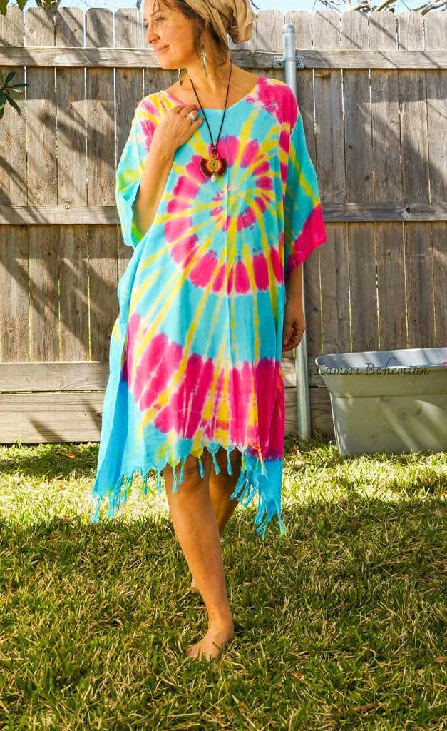 Blue Swirl Hand Dyed Kaftan