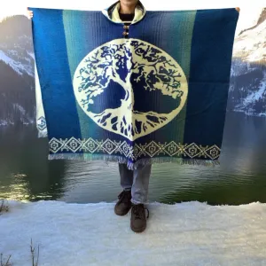 Blue Tree of Life Poncho