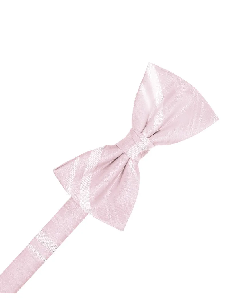 Blush Striped Satin Formal Bow Tie