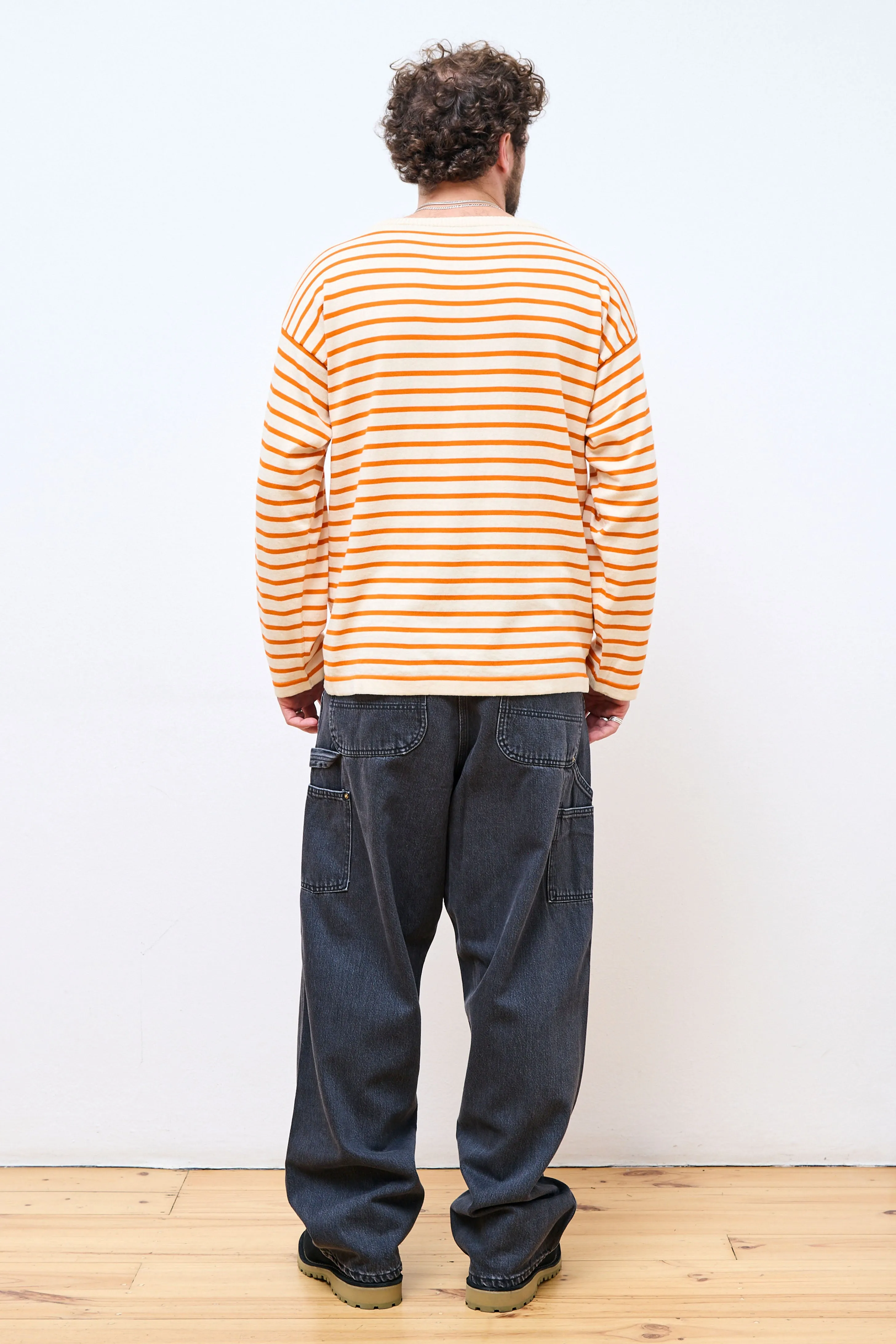 Boatsman Raw Cotton/Orange Stripe