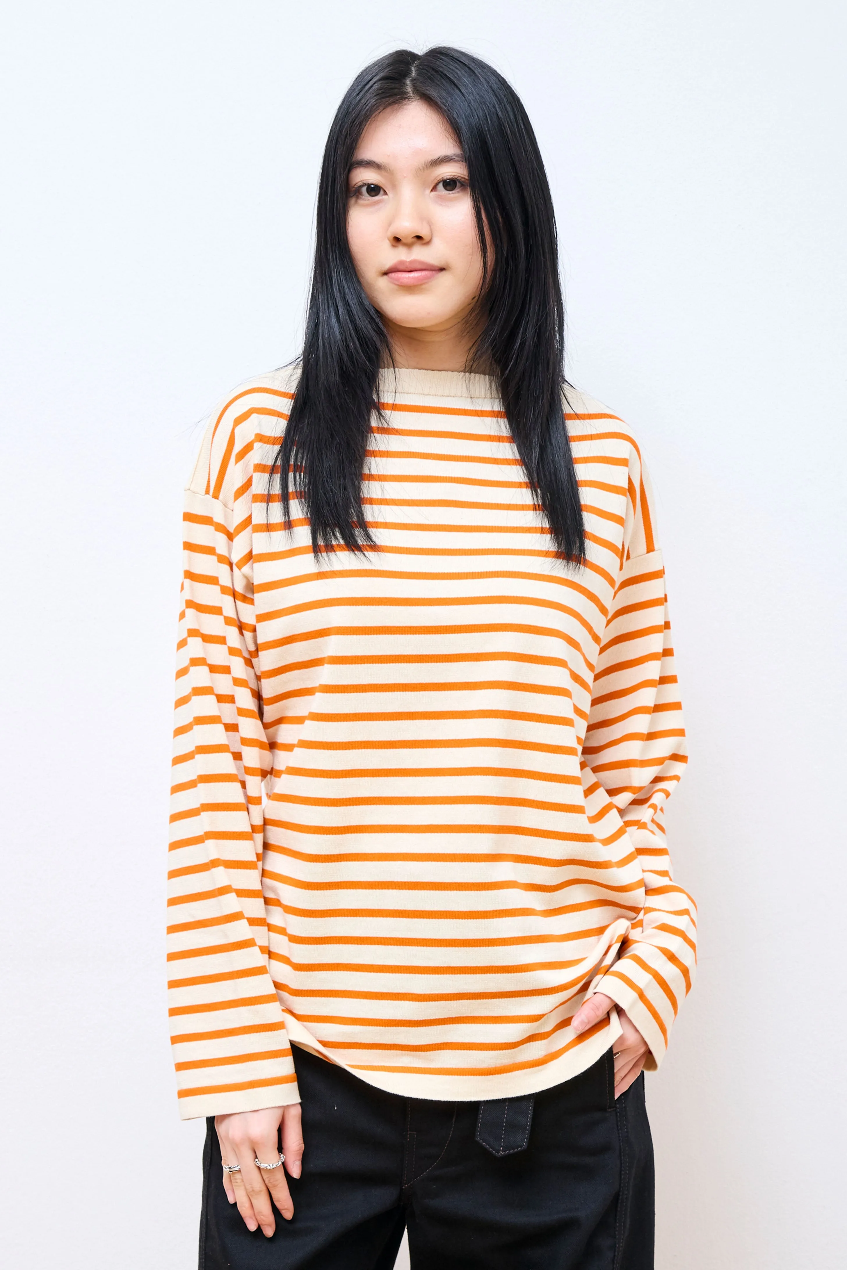 Boatsman Raw Cotton/Orange Stripe