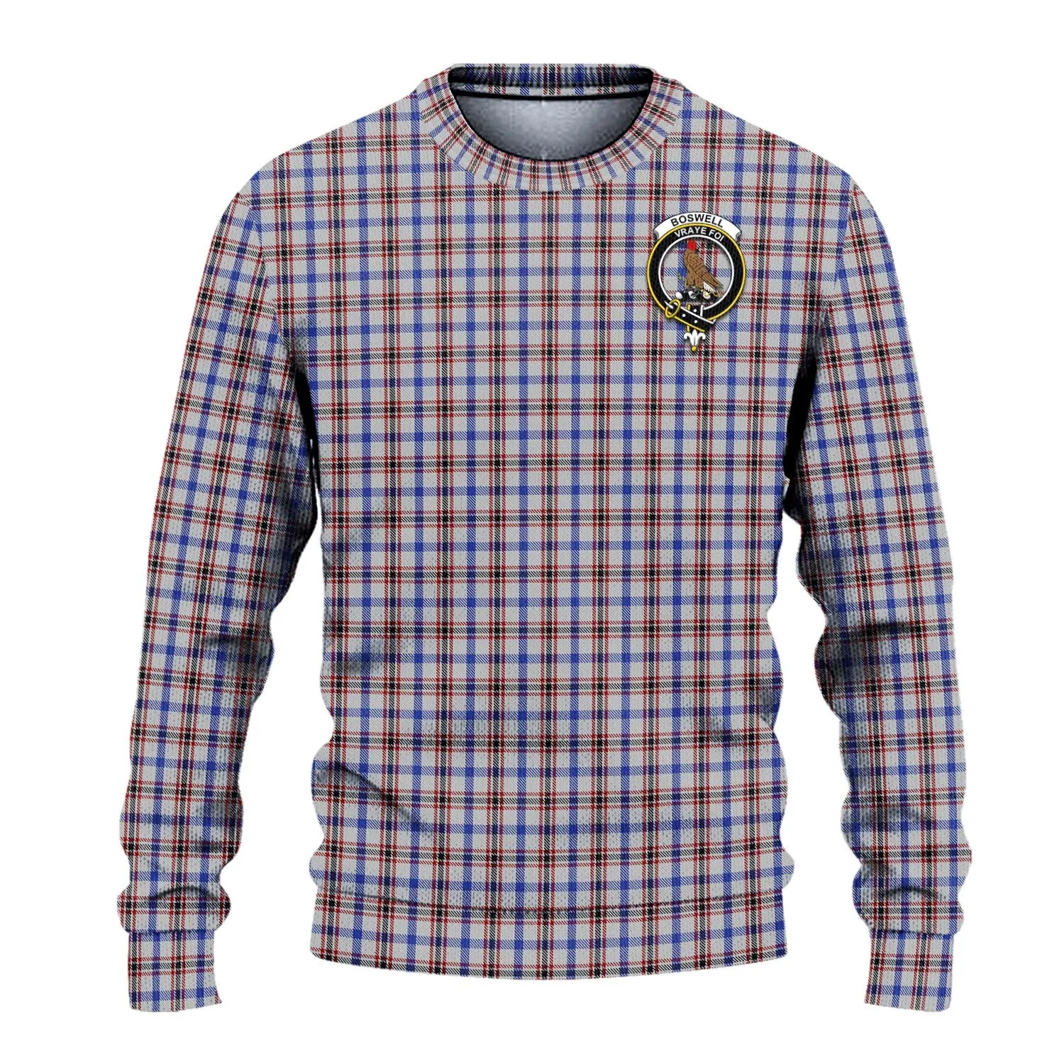 Boswell Tartan Ugly Sweater with Family Crest