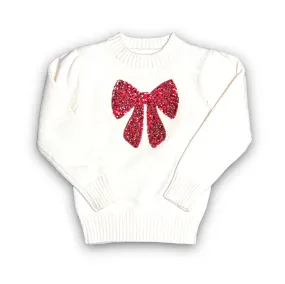 Bow Sequin Kid Sweater