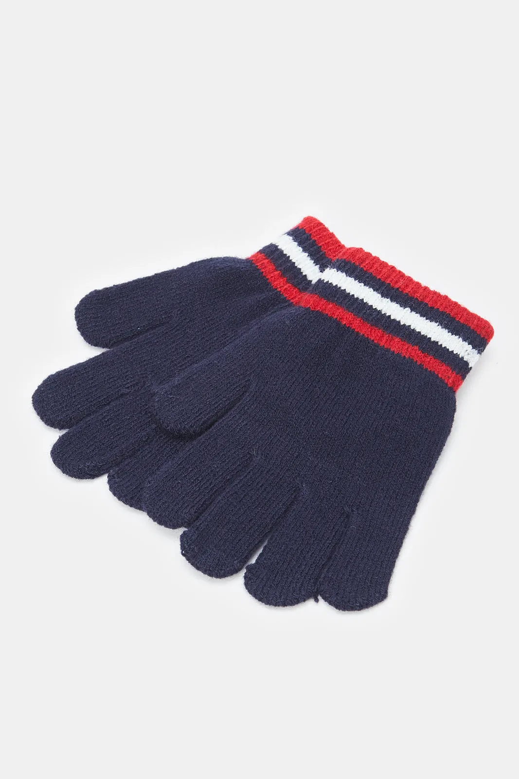 Boys Navy And Red Knitted Set (3 Piece)