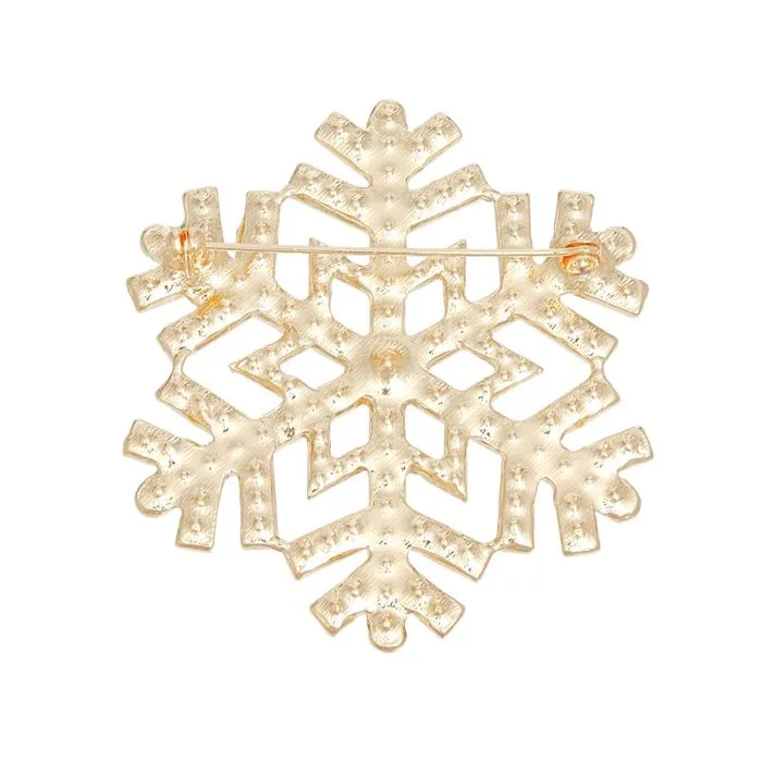 Brooch Radiating Snowflake Red Green Pin for Women