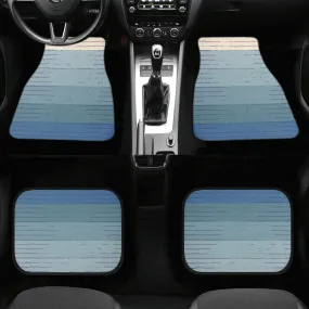 Car Floor Mats | Set of 4 | Universal size | All Weather proof | Affordable | Washable- Blue Sunset Gradient