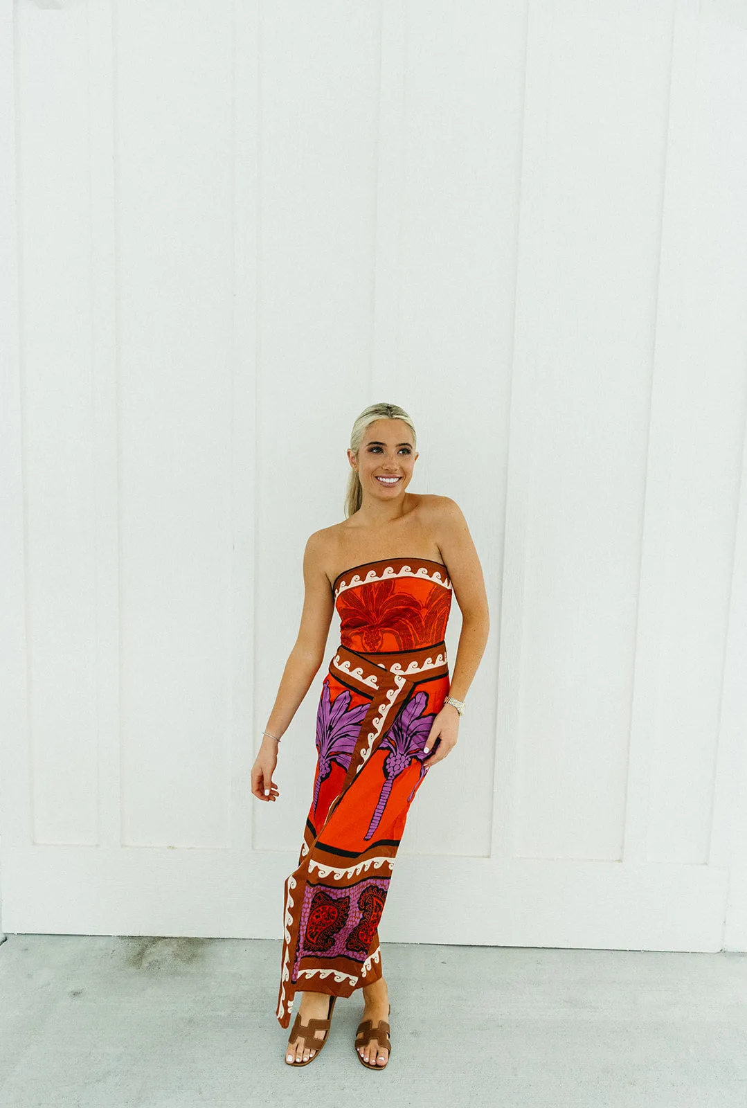 Caribbean Midi Dress - Orange/Multi