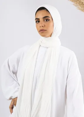 Cascade Pleat Hijab - Off White