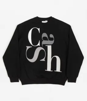 Cash Only Big Letter Crewneck Sweatshirt - Black