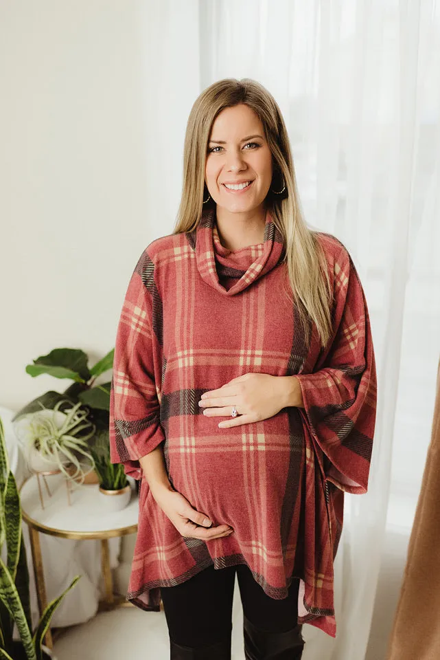 Cashmere Plaid Poncho