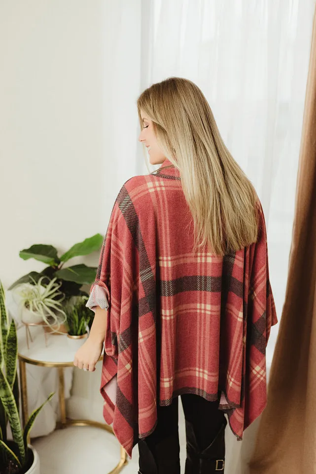 Cashmere Plaid Poncho