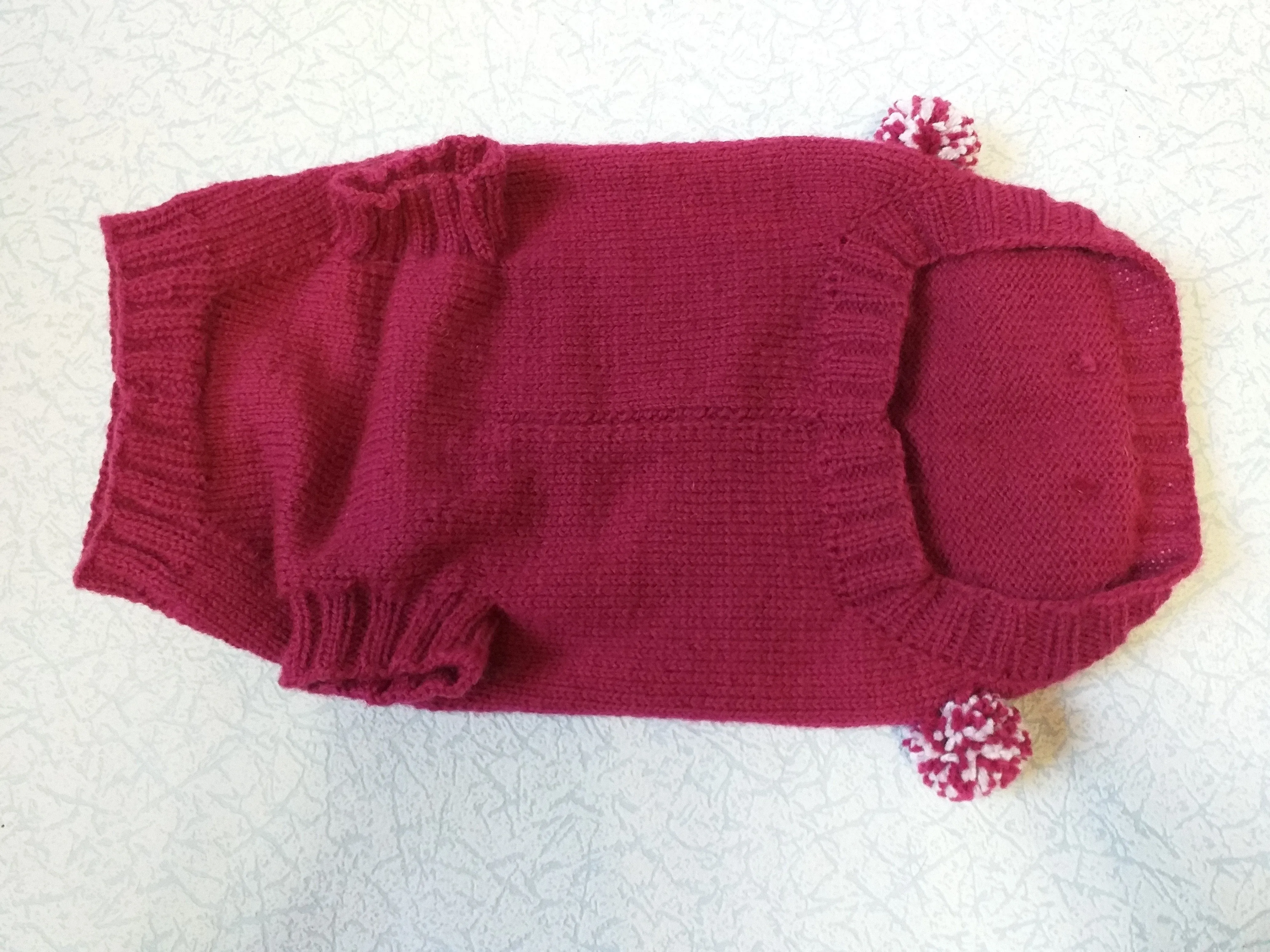 Christmas dachshund clothes pom-pom sweater