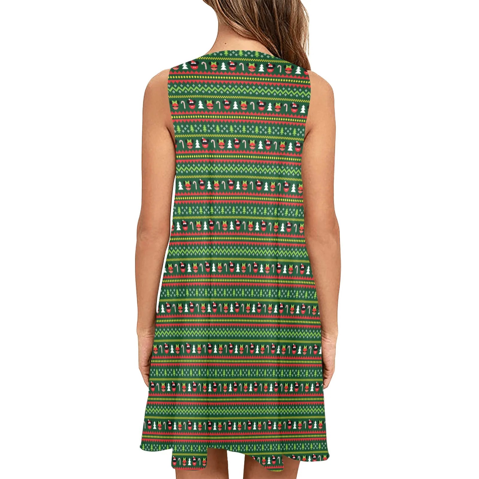 Christmas Sweater Sleeveless A-Line Pocket Dress