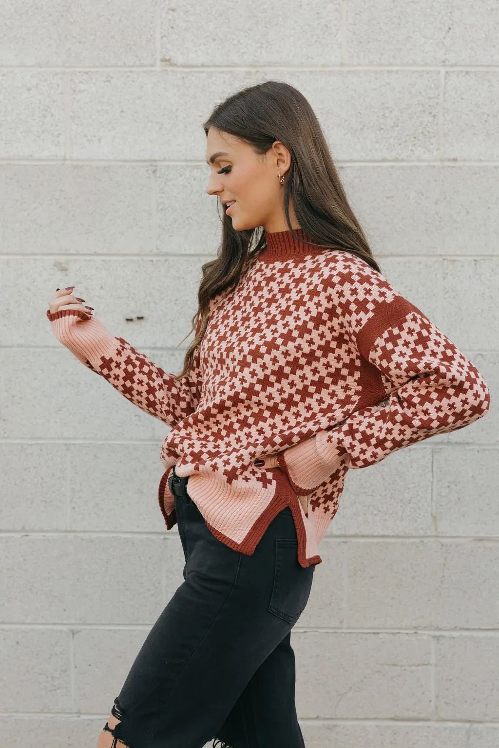 Clarissa Sweater-Rust Pink