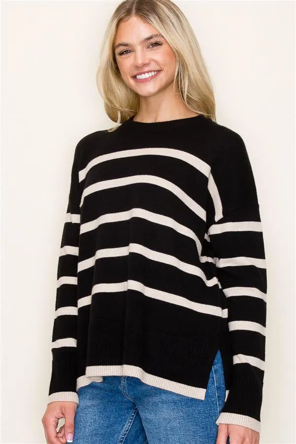 Coffee To Go Striped Sweaters - 2 Colors! - FINAL SALE