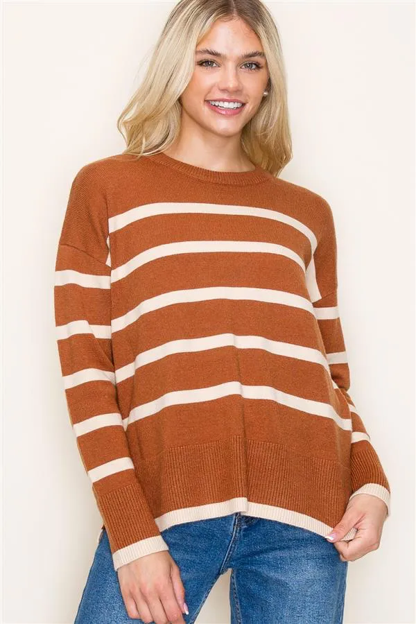 Coffee To Go Striped Sweaters - 2 Colors! - FINAL SALE