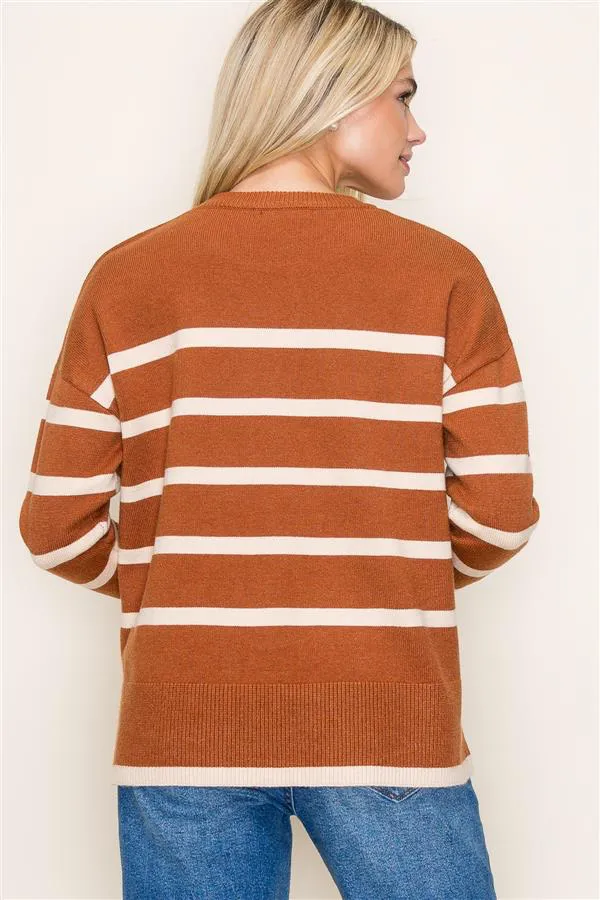 Coffee To Go Striped Sweaters - 2 Colors! - FINAL SALE