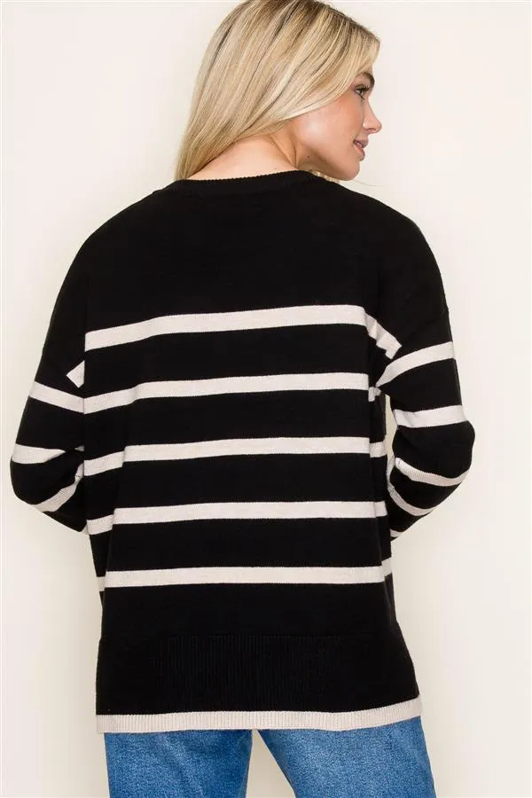 Coffee To Go Striped Sweaters - 2 Colors! - FINAL SALE