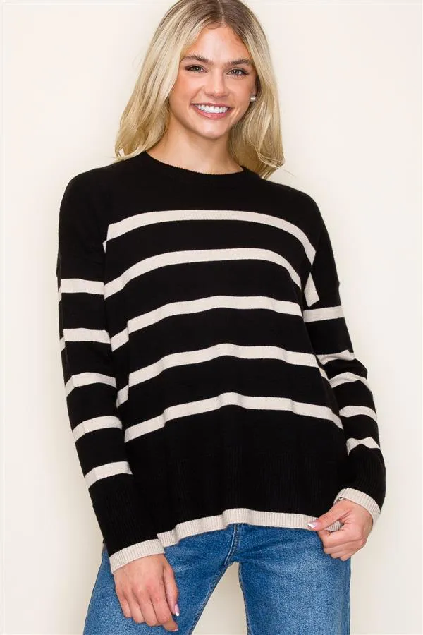 Coffee To Go Striped Sweaters - 2 Colors! - FINAL SALE