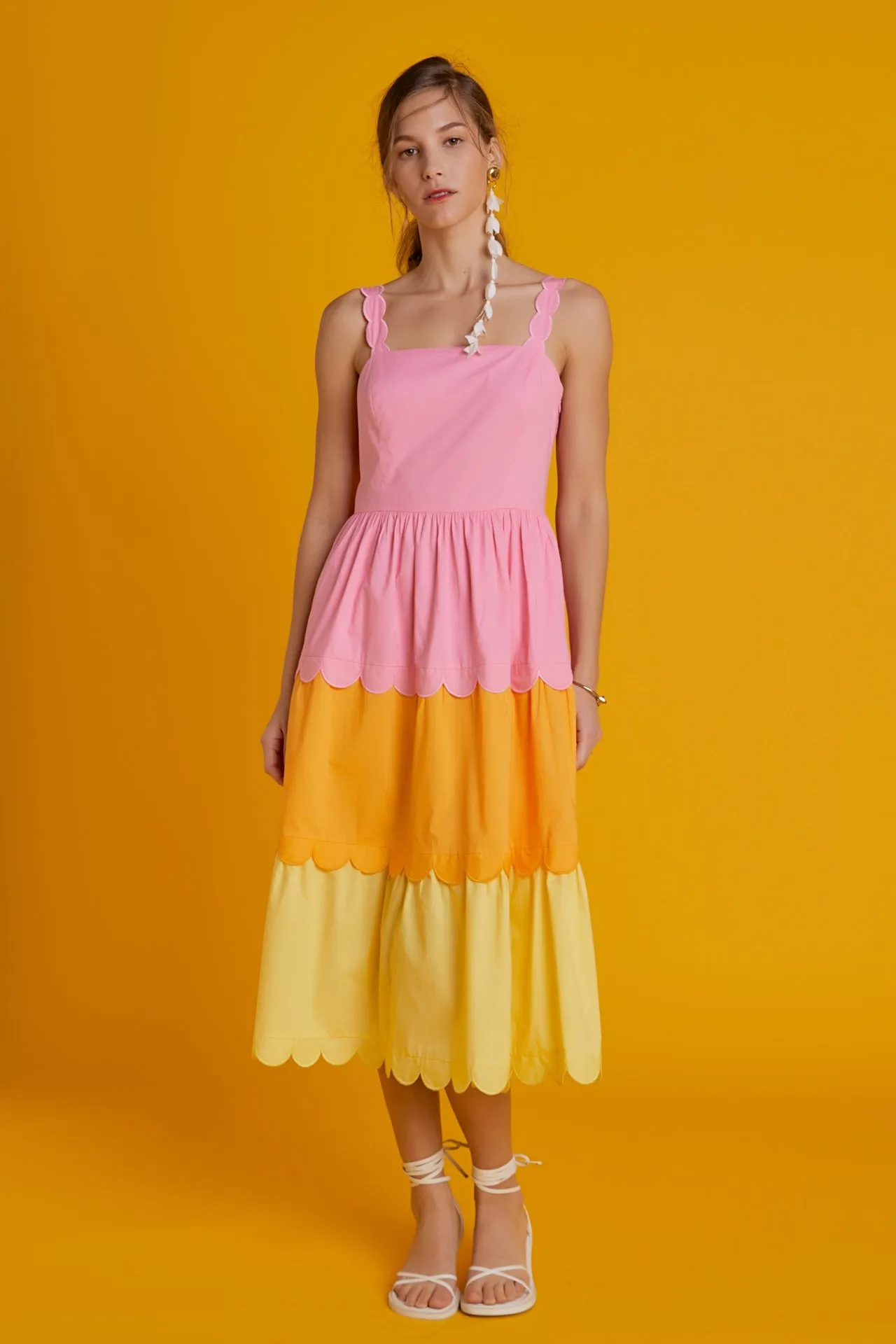 Colorblock Scallop Dress